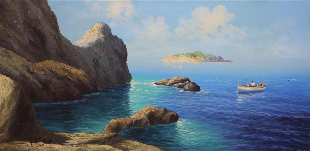 M. Ottolina Neapolitan coastal scene 49 x 98cm